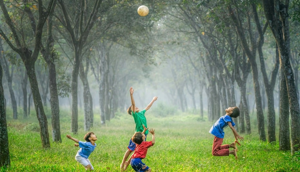Children playing ball